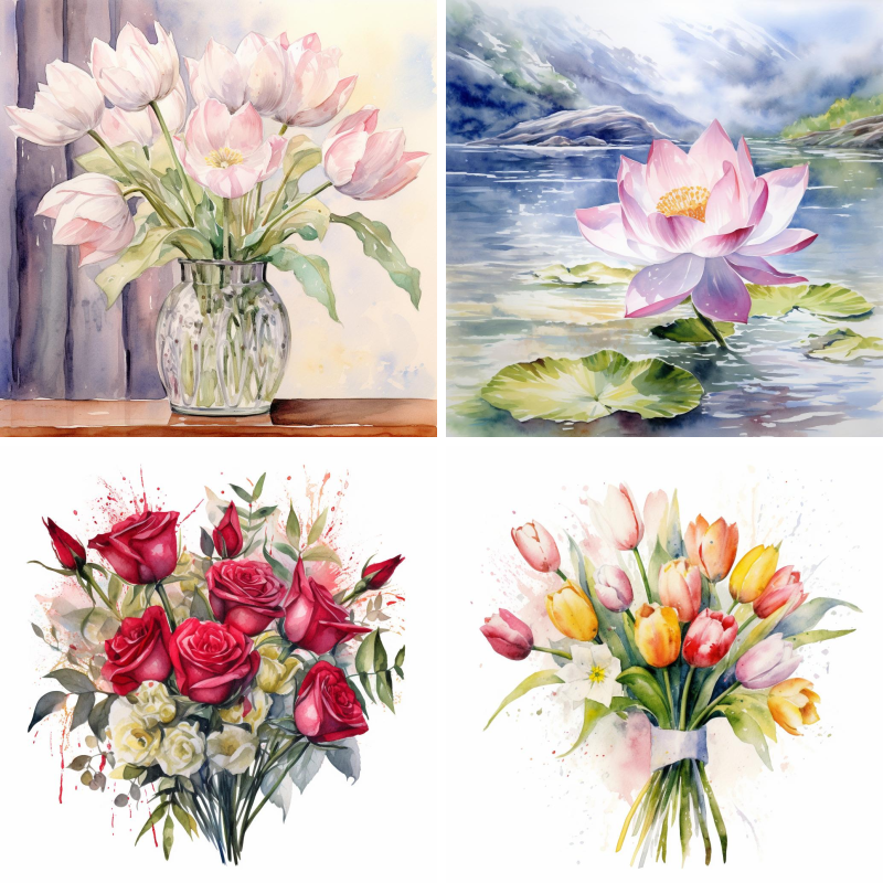 Watercolored Flowers