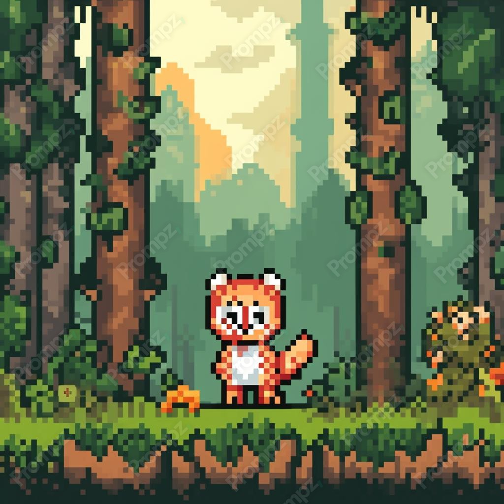 Preview of Midjourney Prompt Pixel Animals image example 1 Midjourney V5 Prompt for Pixel Animals Preview 1