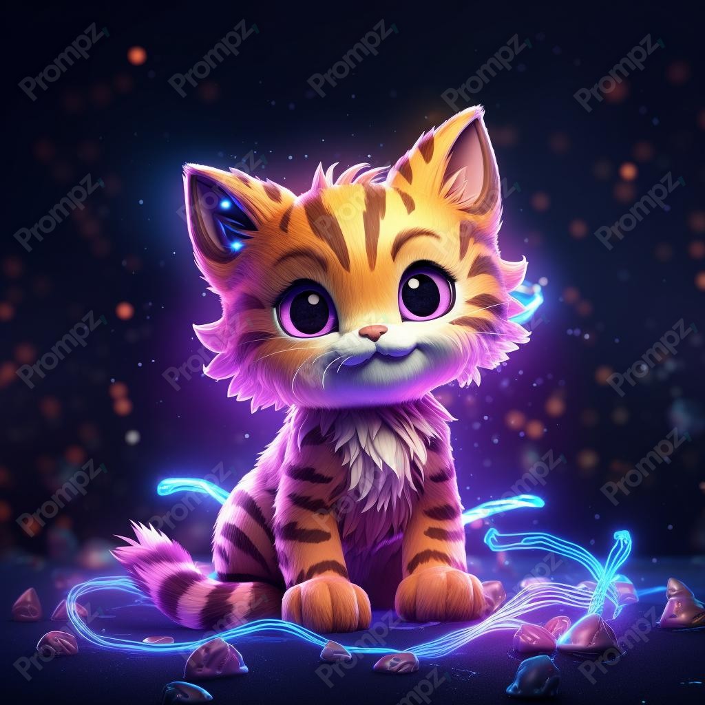 Preview of Midjourney Prompt Neon Animal Illustrations image example 3 Midjourney V5.2 Prompt for Neon Animal Illustrations Preview 3