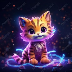 Midjourney V5.2 Prompt for Neon Animal Illustrations Thumbnail for image example 3