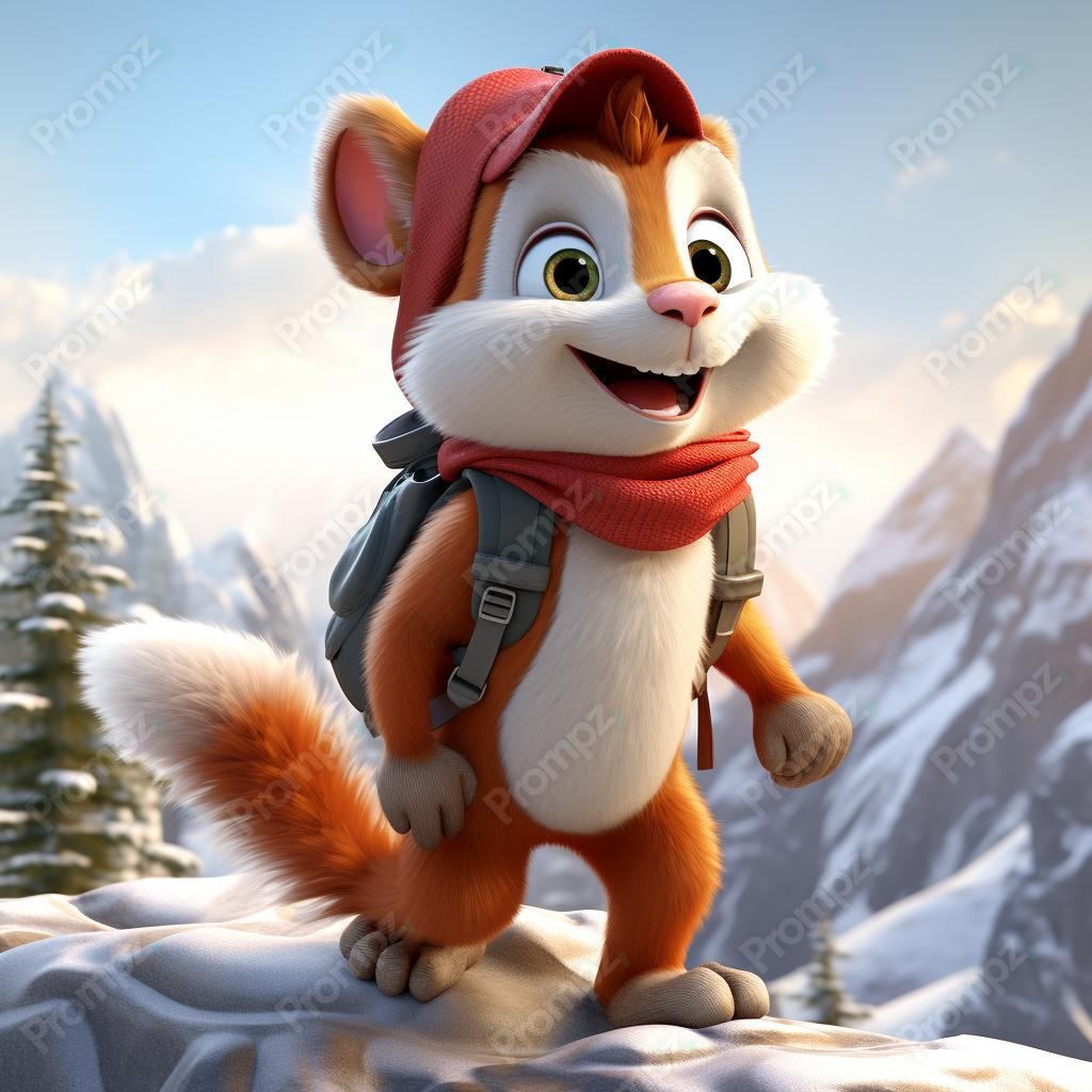 Midjourney V5.2 Prompt for Cartoon Winter Animals Preview 1