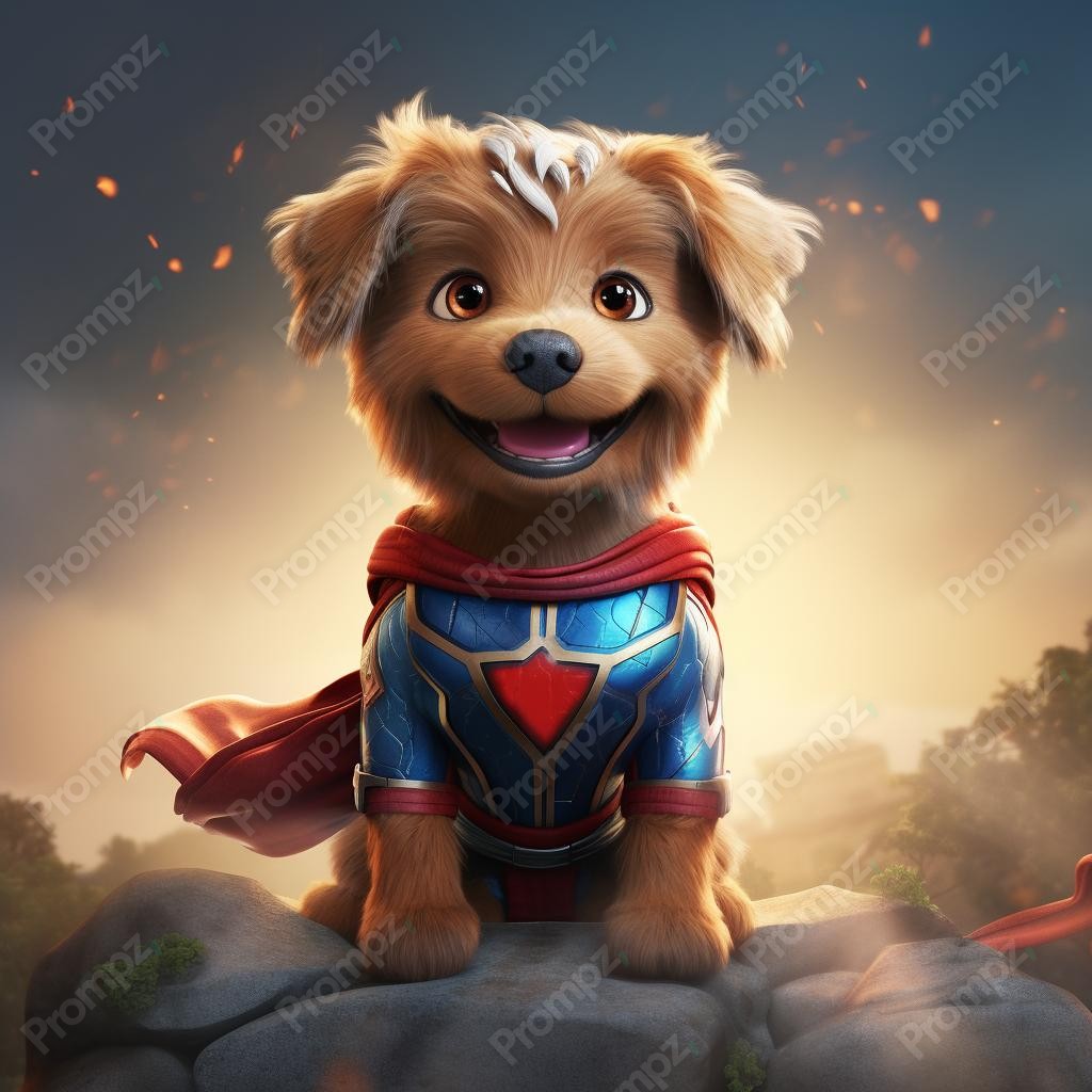 Preview of Midjourney Prompt Cartoon Hero Animals image example 3 Midjourney V5.2 Prompt for Cartoon Hero Animals Preview 3