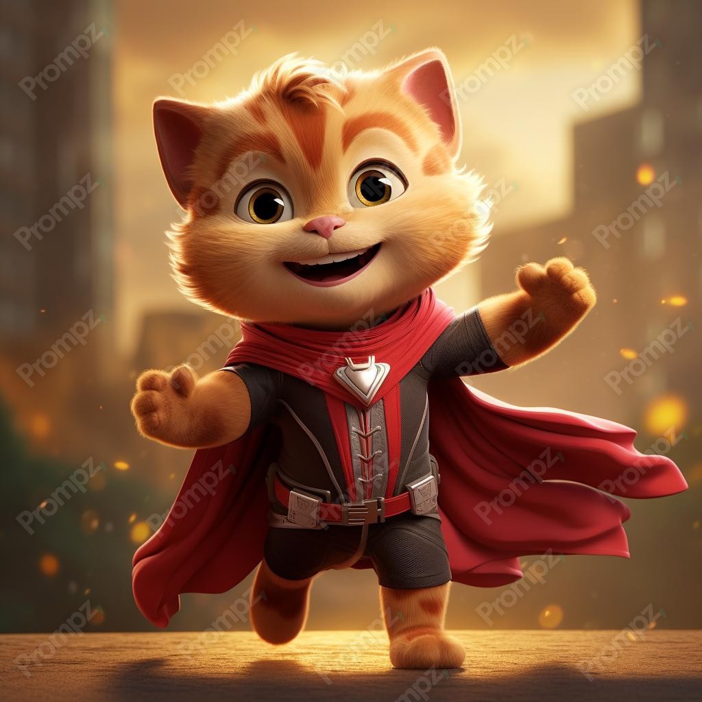 Midjourney V5.2 Prompt for Cartoon Hero Animals Preview 4