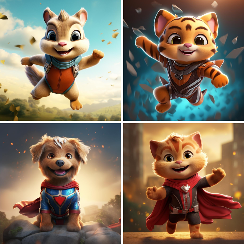 Cartoon Hero Animals