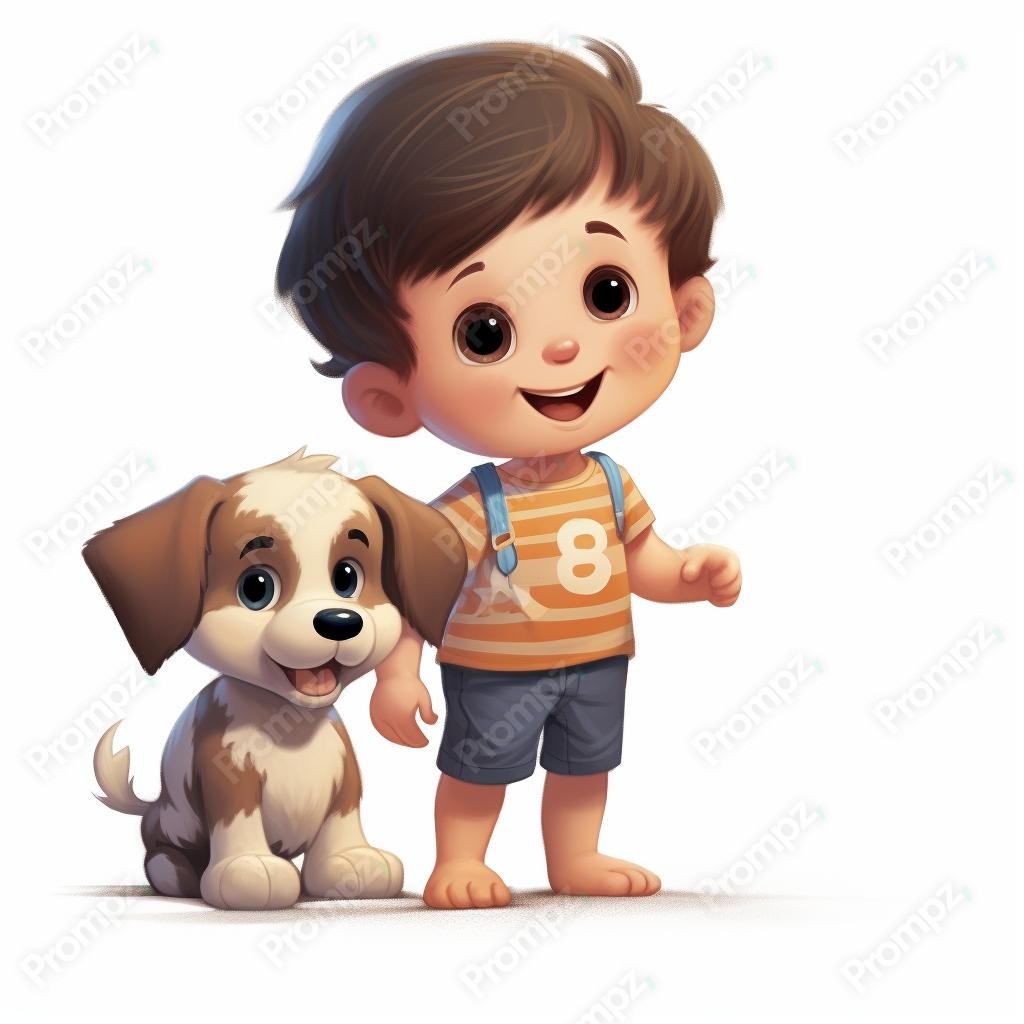 Preview of Midjourney Prompt 2D Cartoon Baby image example 3 Midjourney V5.2 Prompt for 2D Cartoon Baby Preview 3