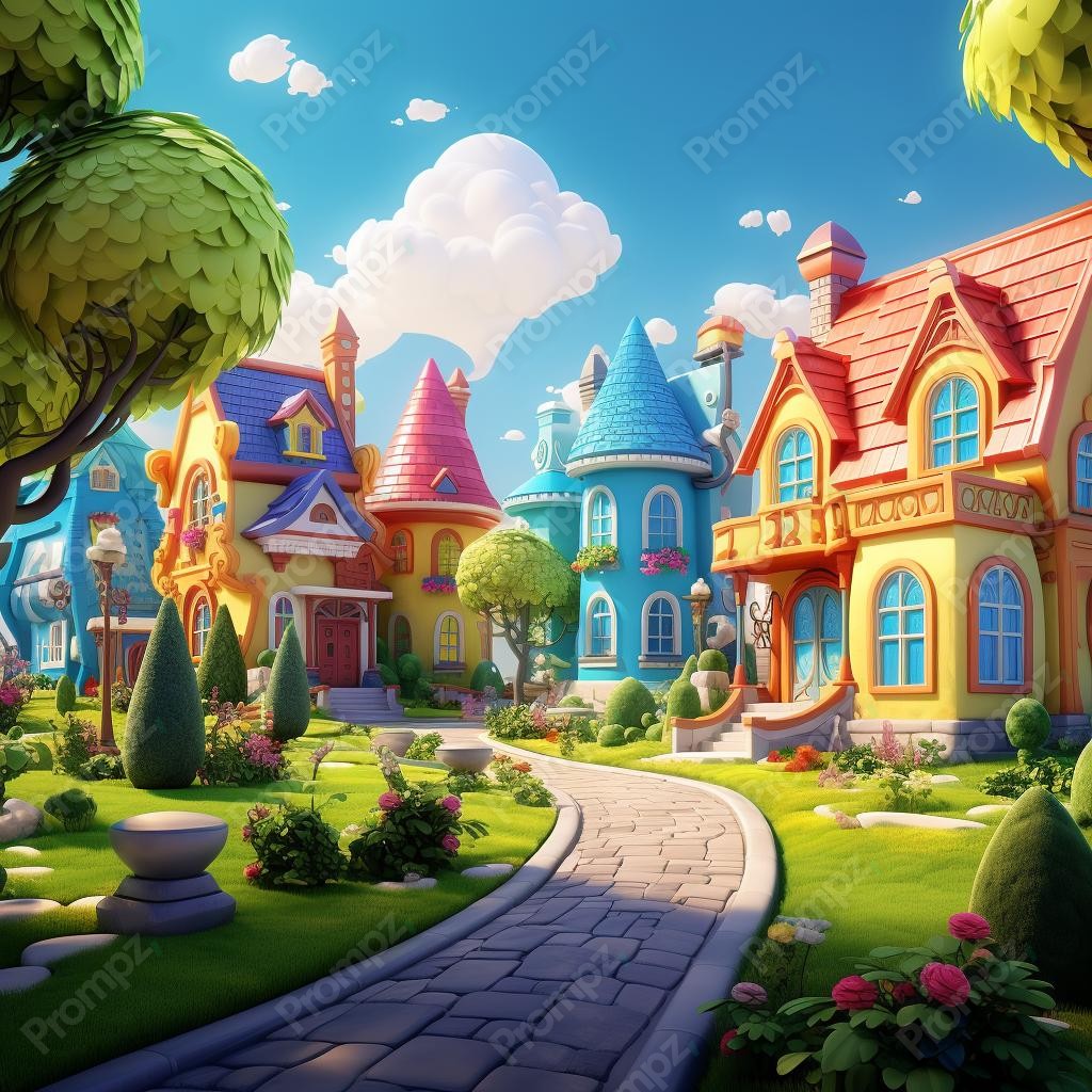 Preview of Midjourney Prompt Cartoon Buildings image example 2 Midjourney V5.2 Prompt for Cartoon Buildings Preview 2
