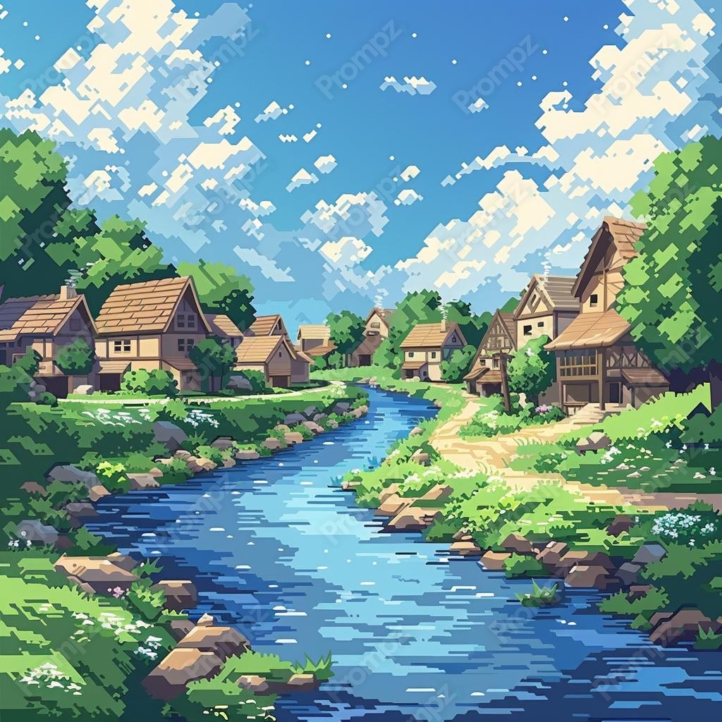 Preview of Midjourney Prompt Pixel and Gaming Surroundings 2D image example 1 Midjourney V6 Prompt for Pixel and Gaming Surroundings 2D Preview 1