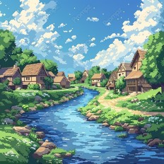 Midjourney V6 Prompt for Pixel and Gaming Surroundings 2D Thumbnail for image example 1