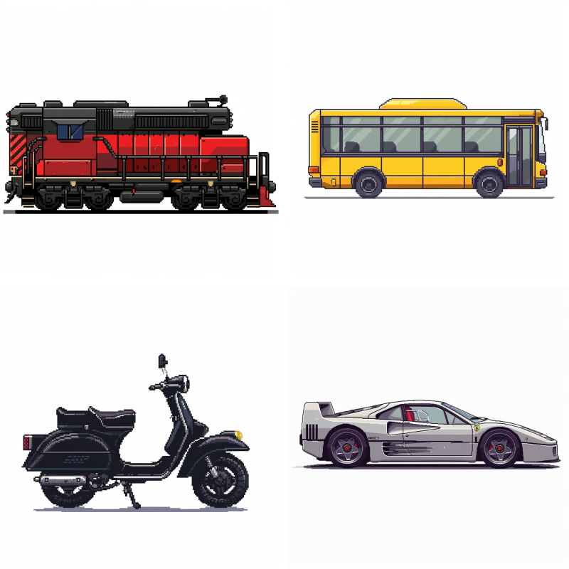 Pixel and Gaming Vehicles 2D