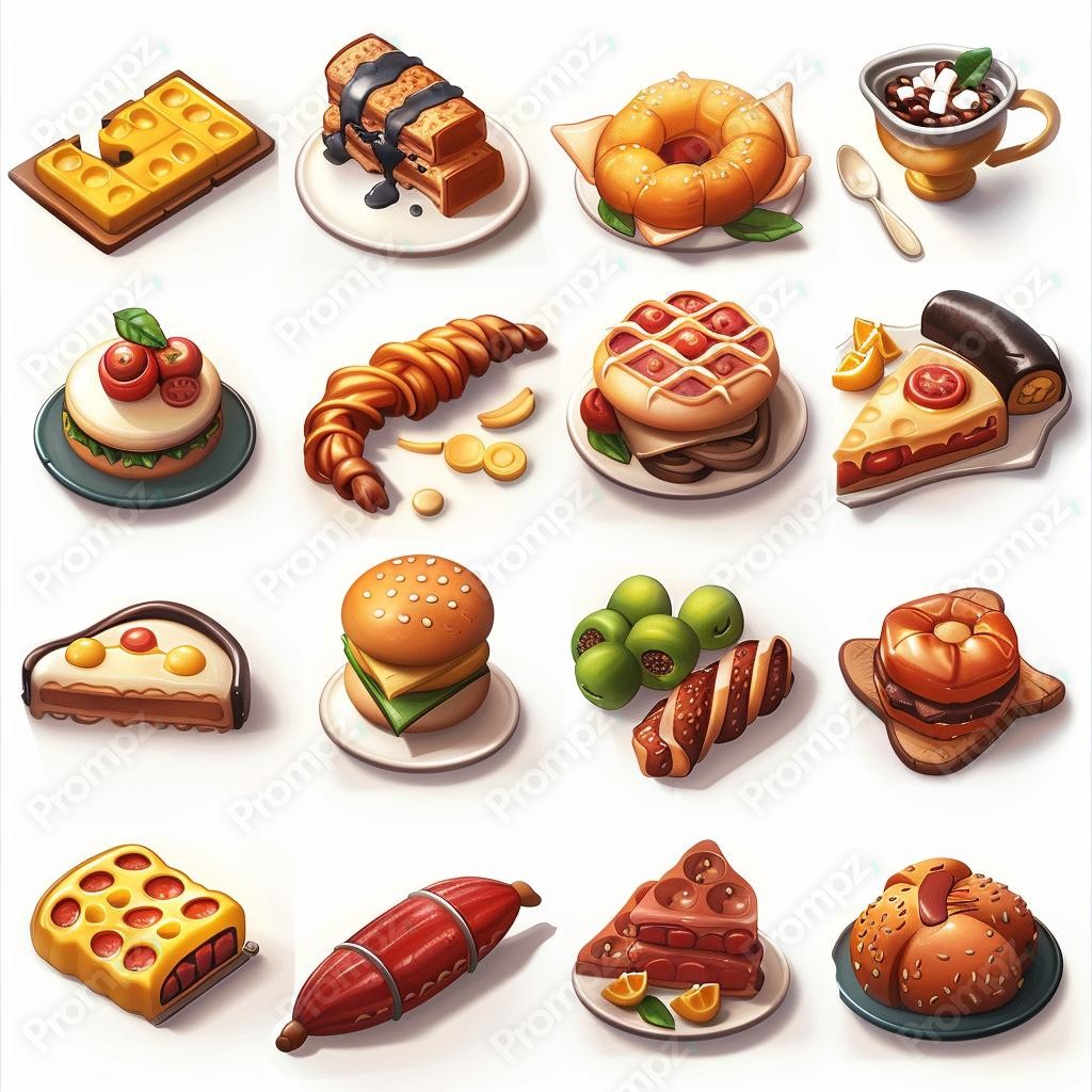 Preview of Midjourney Prompt 3D RPG Gaming Asset Sheet image example 2 Midjourney V6 Prompt for 3D RPG Gaming Asset Sheet Preview 2