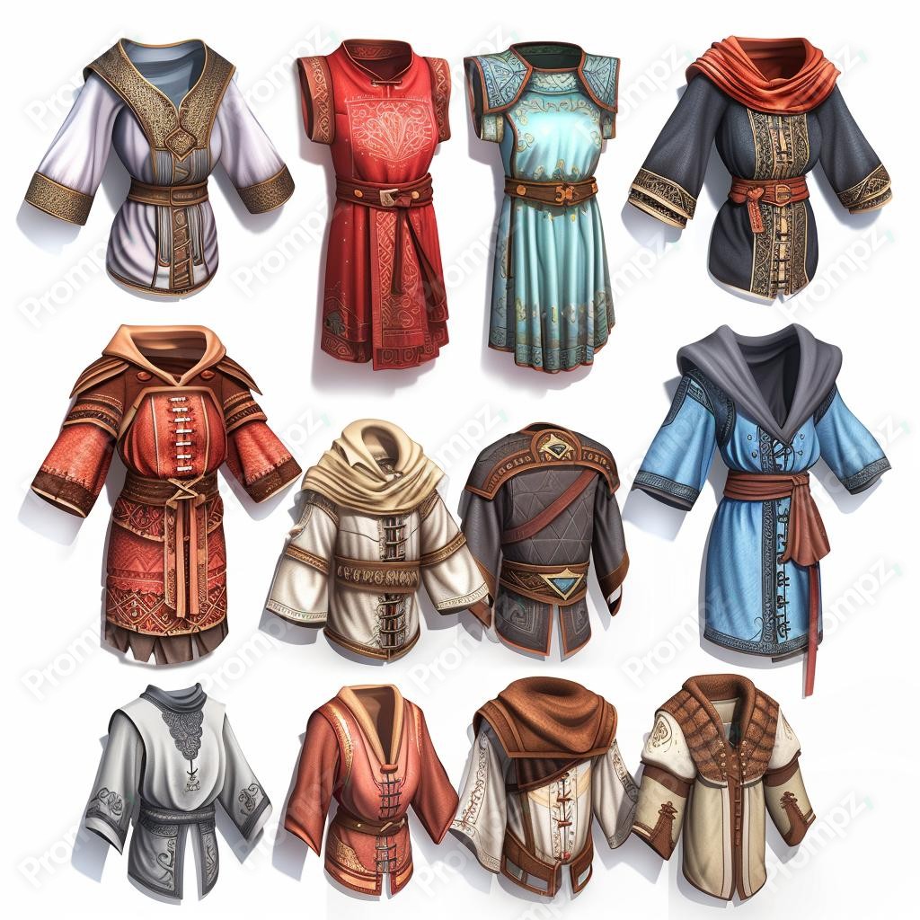 Preview of Midjourney Prompt 3D RPG Gaming Asset Sheet image example 3 Midjourney V6 Prompt for 3D RPG Gaming Asset Sheet Preview 3