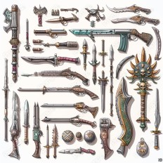 Midjourney V6 Prompt for 3D RPG Gaming Asset Sheet Thumbnail for image example 4