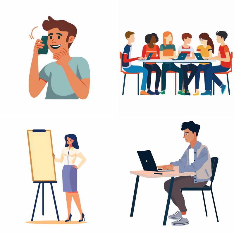 Colored Web Illustration Characters