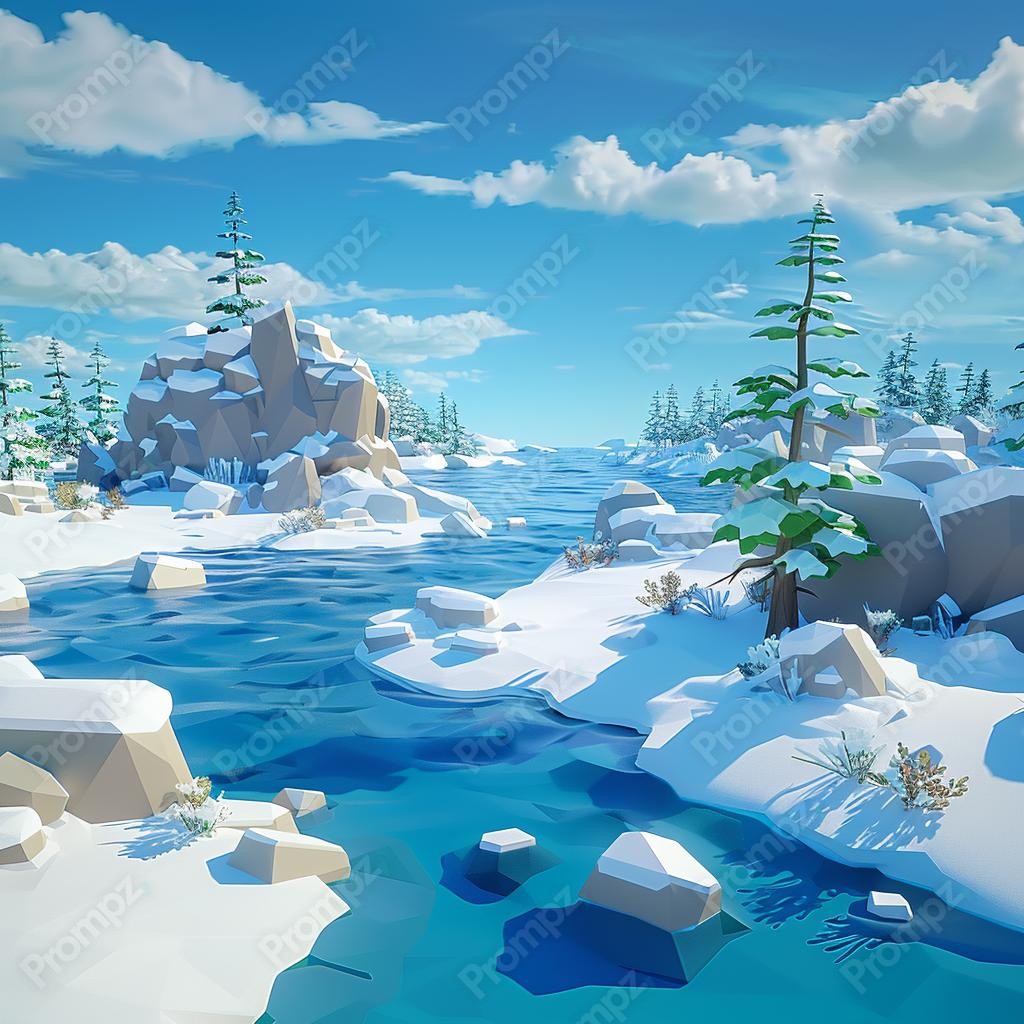 Midjourney V6 Prompt for 3D Gaming Vegetation Low Poly Preview 3