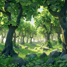 Midjourney V6 Prompt for 3D Gaming Vegetation Low Poly Thumbnail for image example 4