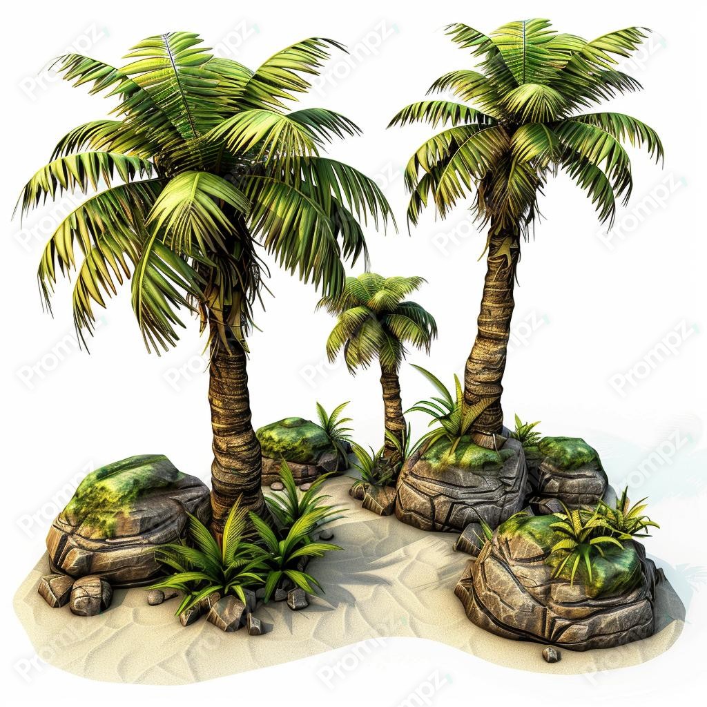 Preview of Midjourney Prompt 3D Gaming Asset Sheet for Plants and Flowers image example 1 Midjourney V6 Prompt for 3D Gaming Asset Sheet for Plants and Flowers Preview 1