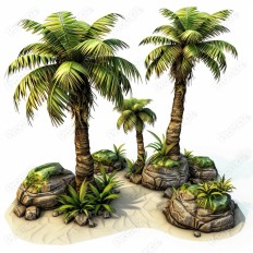Midjourney V6 Prompt for 3D Gaming Asset Sheet for Plants and Flowers Thumbnail for image example 1