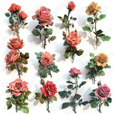 Midjourney V6 Prompt for 3D Gaming Asset Sheet for Plants and Flowers Thumbnail for image example 2