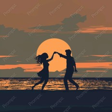 Midjourney V6 Prompt for Silhouette Illustrations of People Thumbnail for image example 3