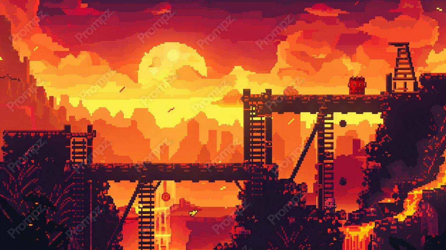 Preview of Midjourney Prompt 2D Pixel Gaming Backgrounds image example 3 Midjourney V6 Prompt for 2D Pixel Gaming Backgrounds Preview 3