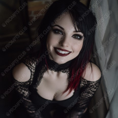 Midjourney V6 Prompt for Midjourney Goth Chick Prompts Thumbnail for image example 1