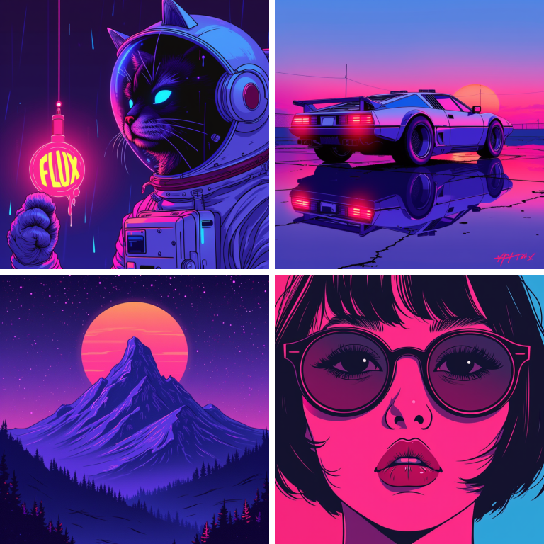 Flux AI lora Model for Retro neon style