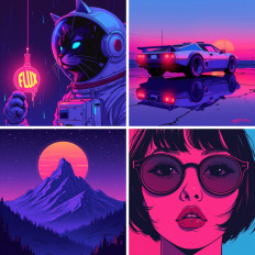 Retro neon style