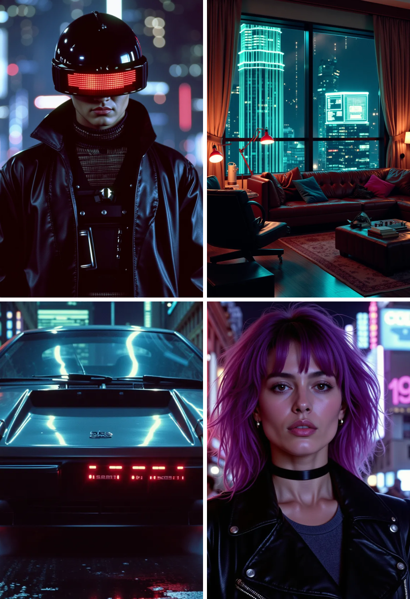 Flux AI undefined Model for 80s Cyberpunk