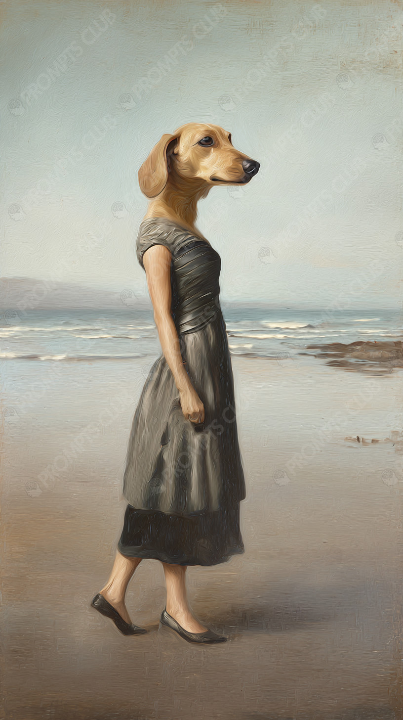 Midjourney V7 Prompt for Аn anthropomorphic dog-woman Preview 2